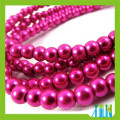 Imitation smooth surface glass pearl czech round loose beads